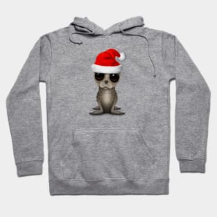 Baby Seal Wearing a Santa Hat Hoodie